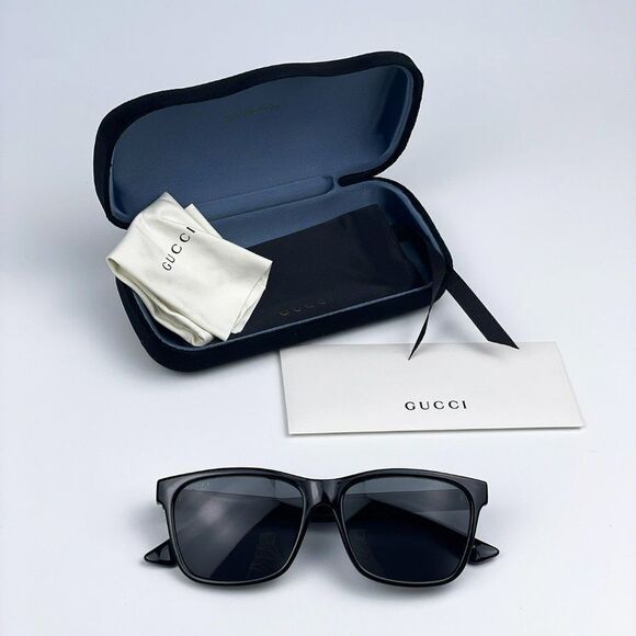 NEW GUCCI GG0746SA 001 Black Gray Anti-Reflective Square Unisex Sunglasses - Picture 15 of 15